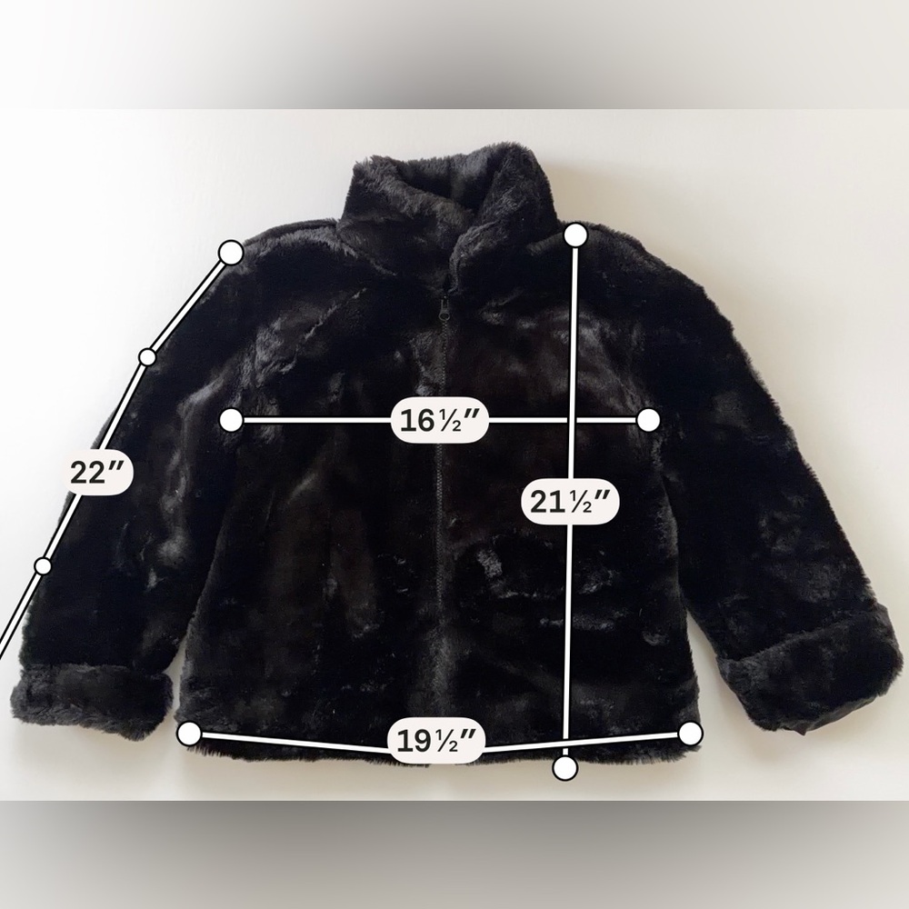 Gap Girls Black Faux Fur Jacket Coat Long Sleeve - Picture 2 of 4